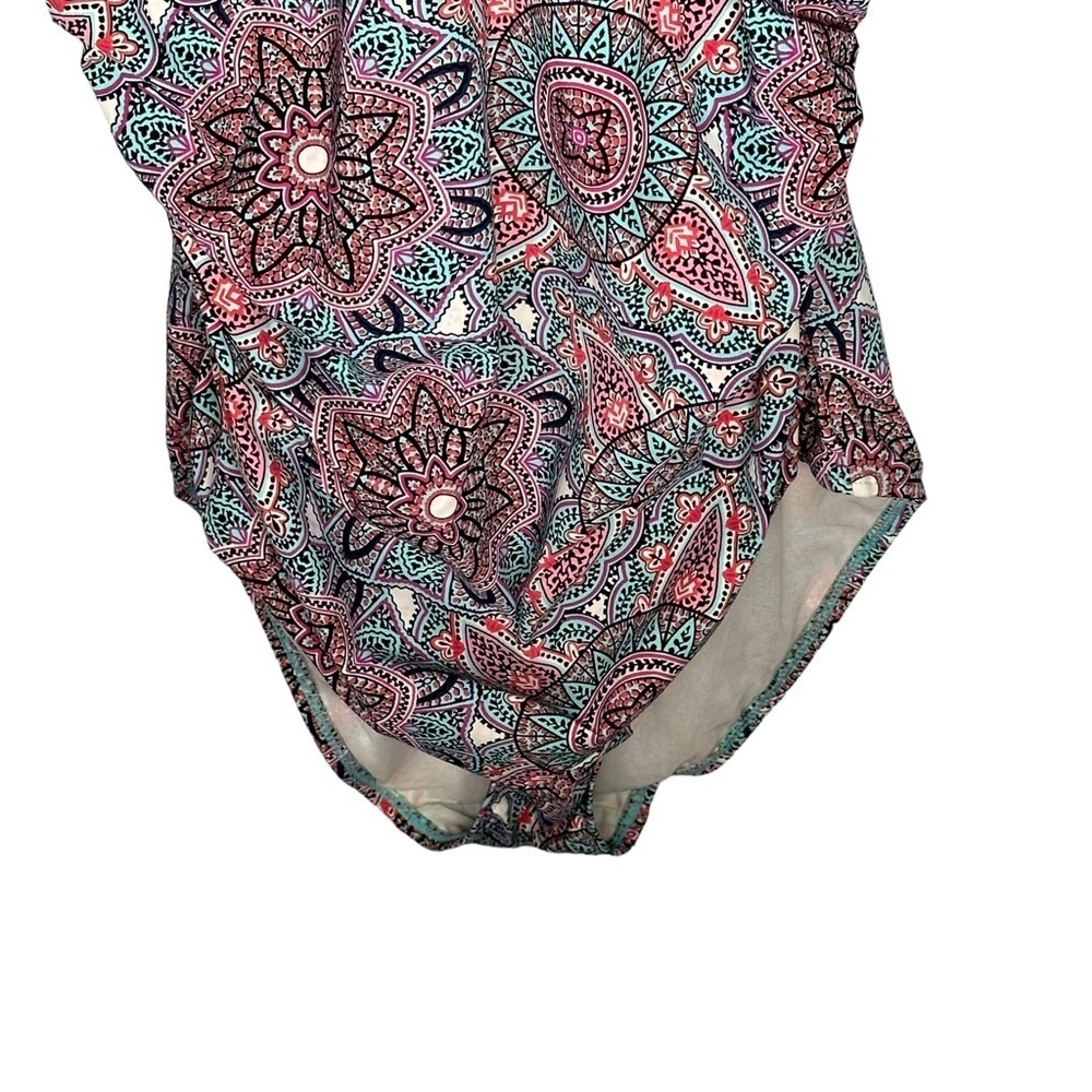 Love Your Assets Spanx Paisley Floral Multicolor Swimsuit Size Large - Picture 7 of 11